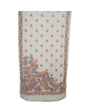 Crepe Silk Scarf - Beige Floral