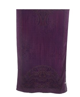 Crepe Silk Scarf - Purple Ethnic Prints