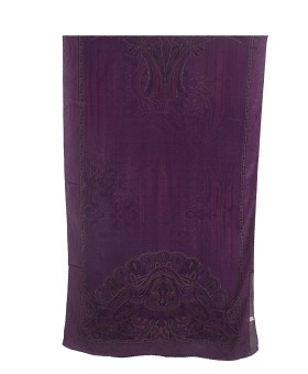 Crepe Silk Scarf - Purple Ethnic Prints