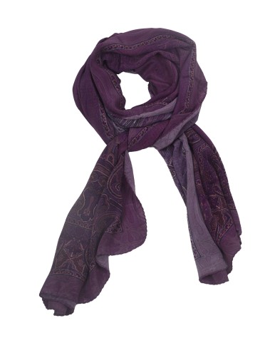 Crepe Silk Scarf - Purple Ethnic Prints