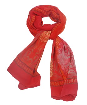 Crepe Silk Scarf - Red Scarf