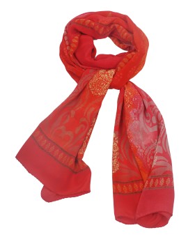 Crepe Silk Scarf - Red Scarf
