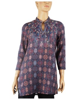 Casual Kurti - Blue Embroidery   