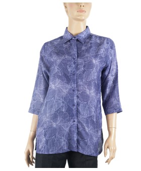 Casual Kurti -  Purple Yolk Pintuck