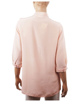 Plain Short Silk Shirt - Baby Pink 