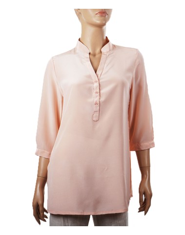 Plain Short Silk Shirt - Baby Pink 