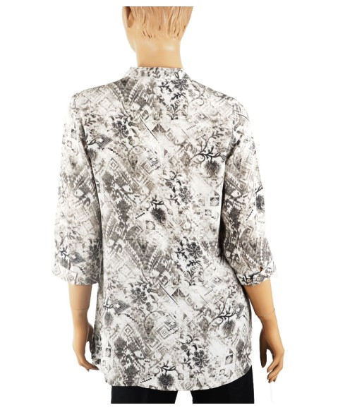 Short Silk Shirt - Black and White Floral Creepers