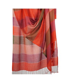 Missing Stripe Stole - Shades of Dark Orange
