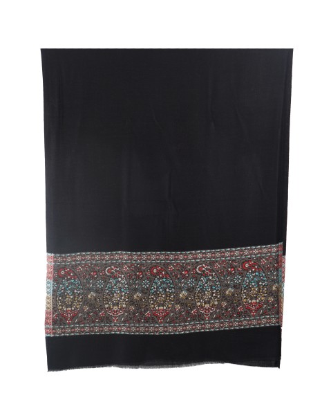 Plain Stole - Pretty Black Paisley