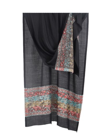 Plain Stole - Pretty Black Paisley