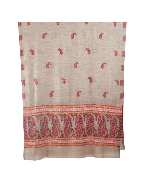 Plain Stole - Red Paisley