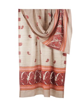 Plain Stole - Red Paisley