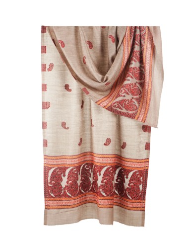 Plain Stole - Red Paisley