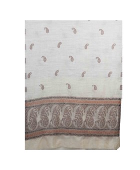 Plain Stole - Beige And Grey Paisley