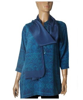Antique Silk Kurti - Ocean Blue Paisley