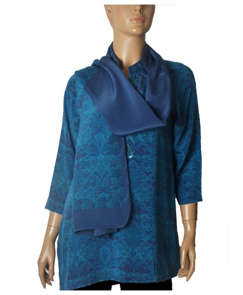 Antique Silk Kurti - Ocean Blue Paisley Antique Silk Kurti - Ocean Blue Paisley