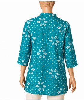 Casual Shirt - Turquoise Bloom