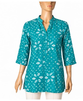 Casual Shirt - Turquoise Bloom