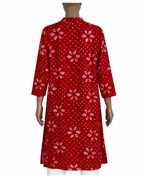 Tunic - Red Bandhani Tunic - Red Bandhani