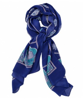 Crepe Silk  Scarf - Mughal Garden