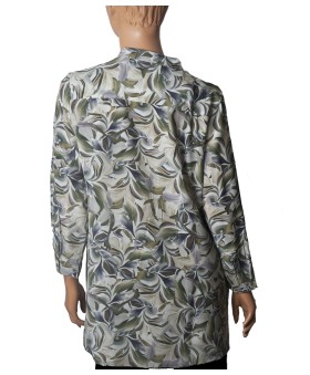 Long Silk Shirt - Sage Bloom
