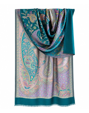Woven Stole - Teal Paisley Royale