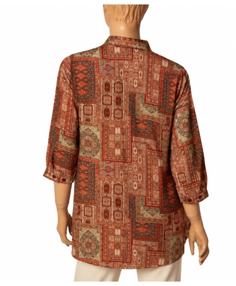 Short Silk Shirt - Persian Mosaic Short Silk Shirt - Persian Mosaic