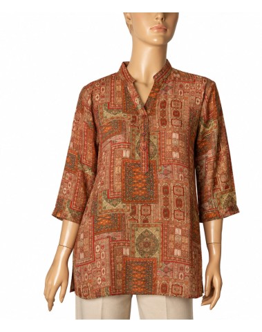 Short Silk Shirt - Persian Mosaic Short Silk Shirt - Persian Mosaic