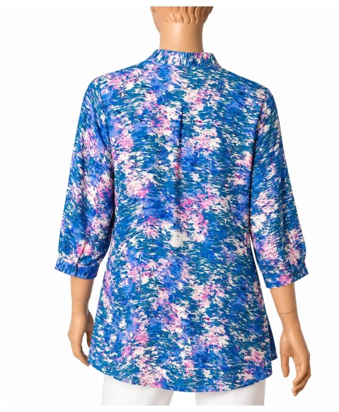 Short Silk Shirt - Abstract Ocean