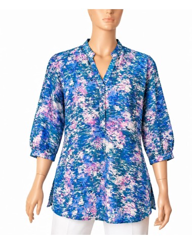 Short Silk Shirt - Abstract Ocean