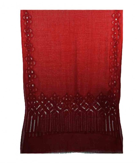 Maroon Cutwork Stole