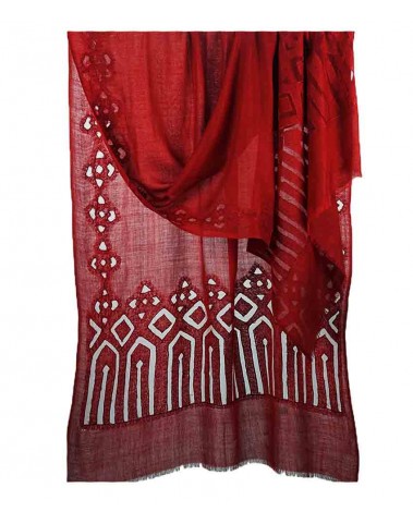 Maroon Cutwork Stole