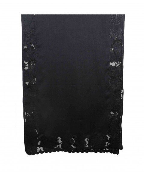 Black Border Cutwork Stole