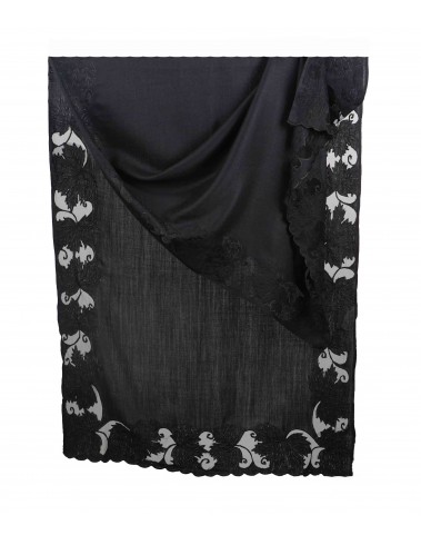 Black Border Cutwork Stole