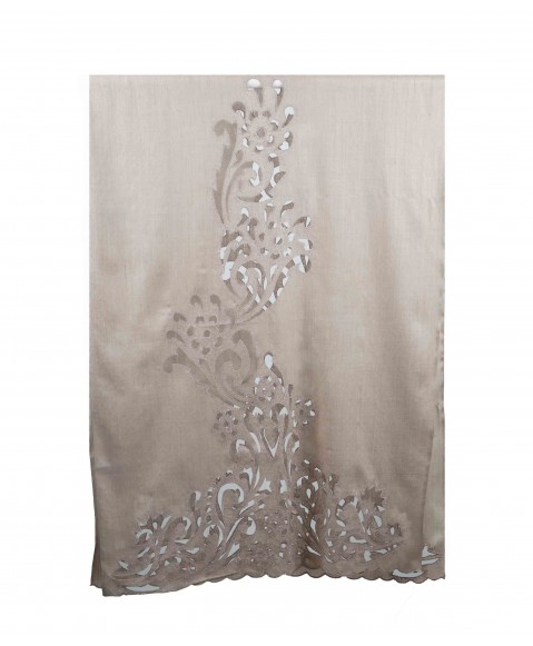 Beige Cutwork Stole