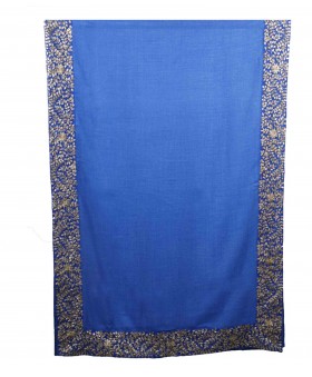 Sapphire Blue Sequence Border Stole