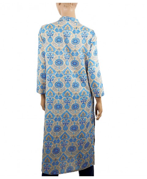 Tunic - Blue and Beige Flowers