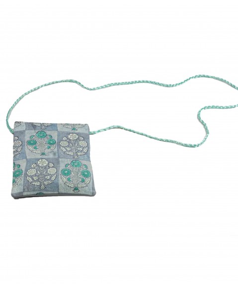 Sling Bag - Grey And Green Butti