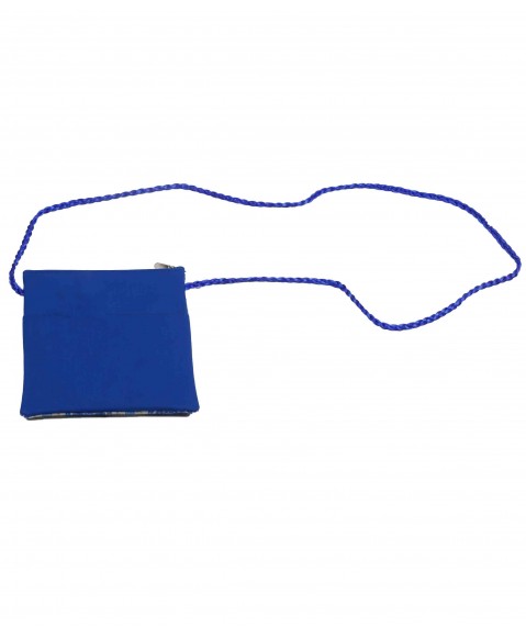 Sling Bag - Blue Batik on Grey