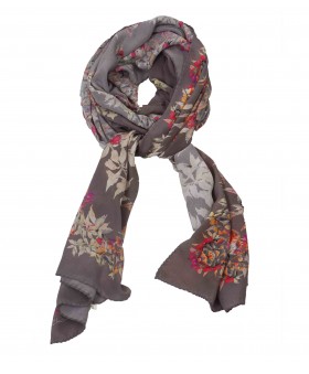 Crepe Silk Scarf - Leafy Prints