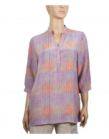 Short Silk Shirt - Baby Pink Abstract