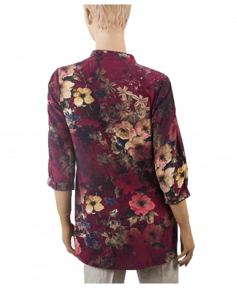 Short Silk Shirt - Purple Floral