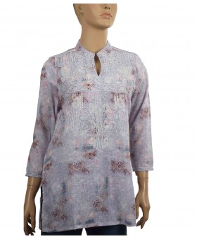 Casual Kurti - Embroidery Light Levender