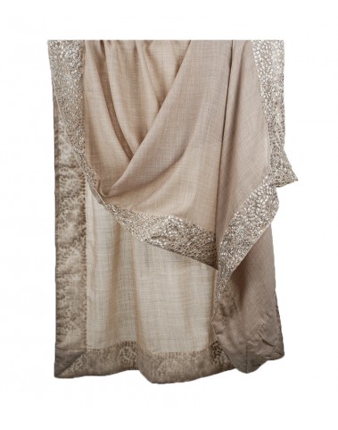 Beige Sequence Border Stole