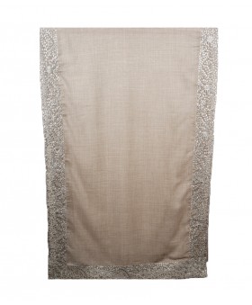 Beige Sequence Border Stole