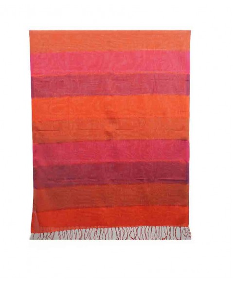 Missing Stripe Stole - Shades of Pink Purple and Orange