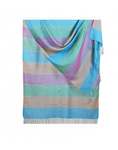 Missing Stripe Stole - Shades of Purple Blue and Green