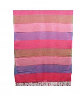 Missing Stripe Stole - Shades of Pink Purple and Green