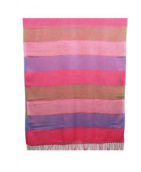 Missing Stripe Stole - Shades of Pink Purple and Green