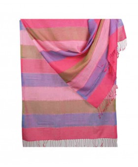 Missing Stripe Stole - Shades of Pink Purple and Green